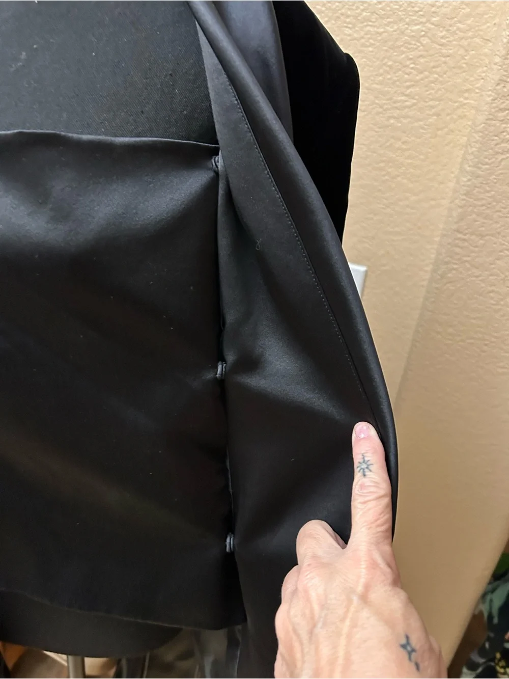 Talbots Black Velvet Tie-Front Blazer with Satin Shawl Collar